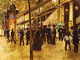 Jean Beraud The Theatre des Varietes painting